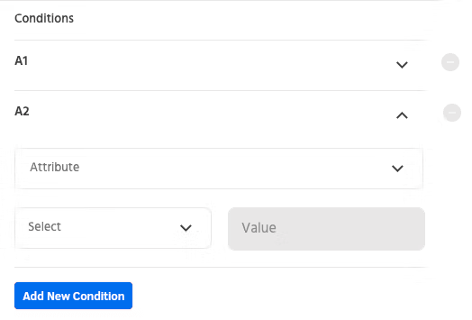 You can add multiple conditions using the “Add new condition” button (1)